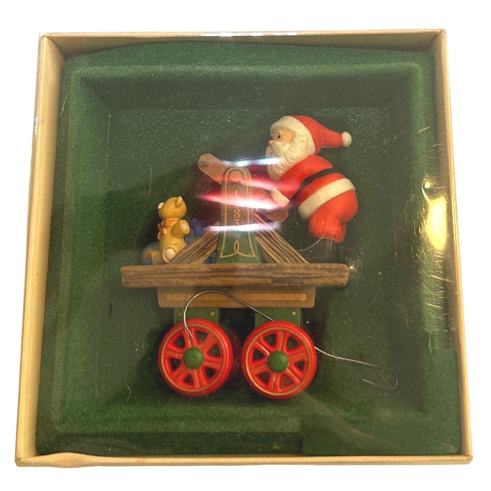 Vintage 1983 Hallmark Keepsake Santa Handcar Christmas Ornament